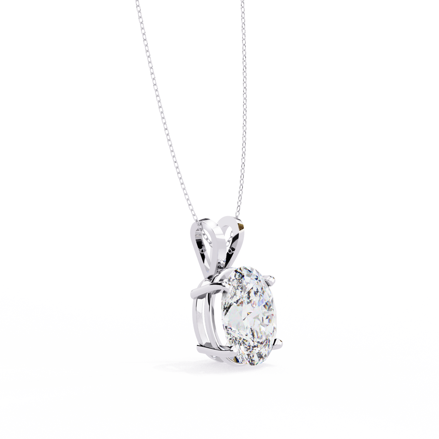 lgd solitaire pendant oval stone (2.48ct) in 14k gold without chain