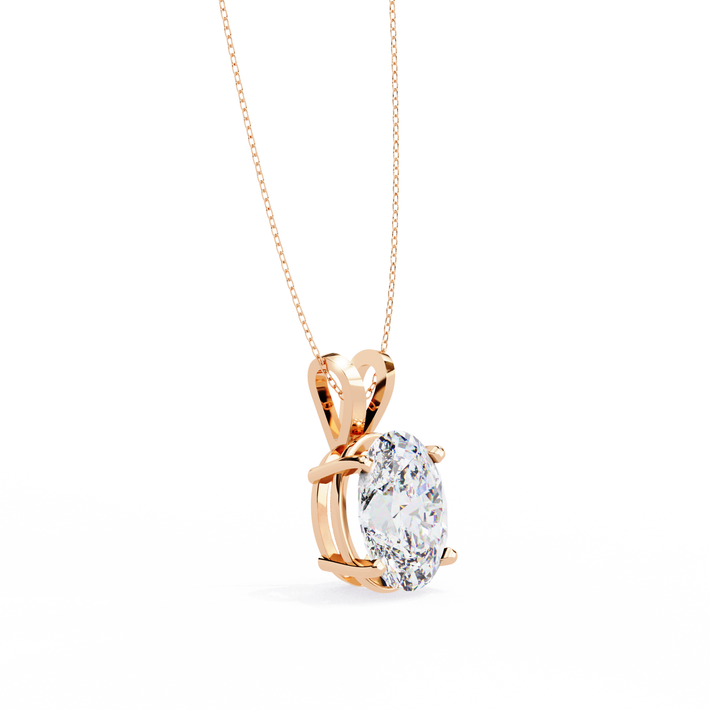 lgd solitaire pendant oval stone (2.48ct) in 14k gold without chain