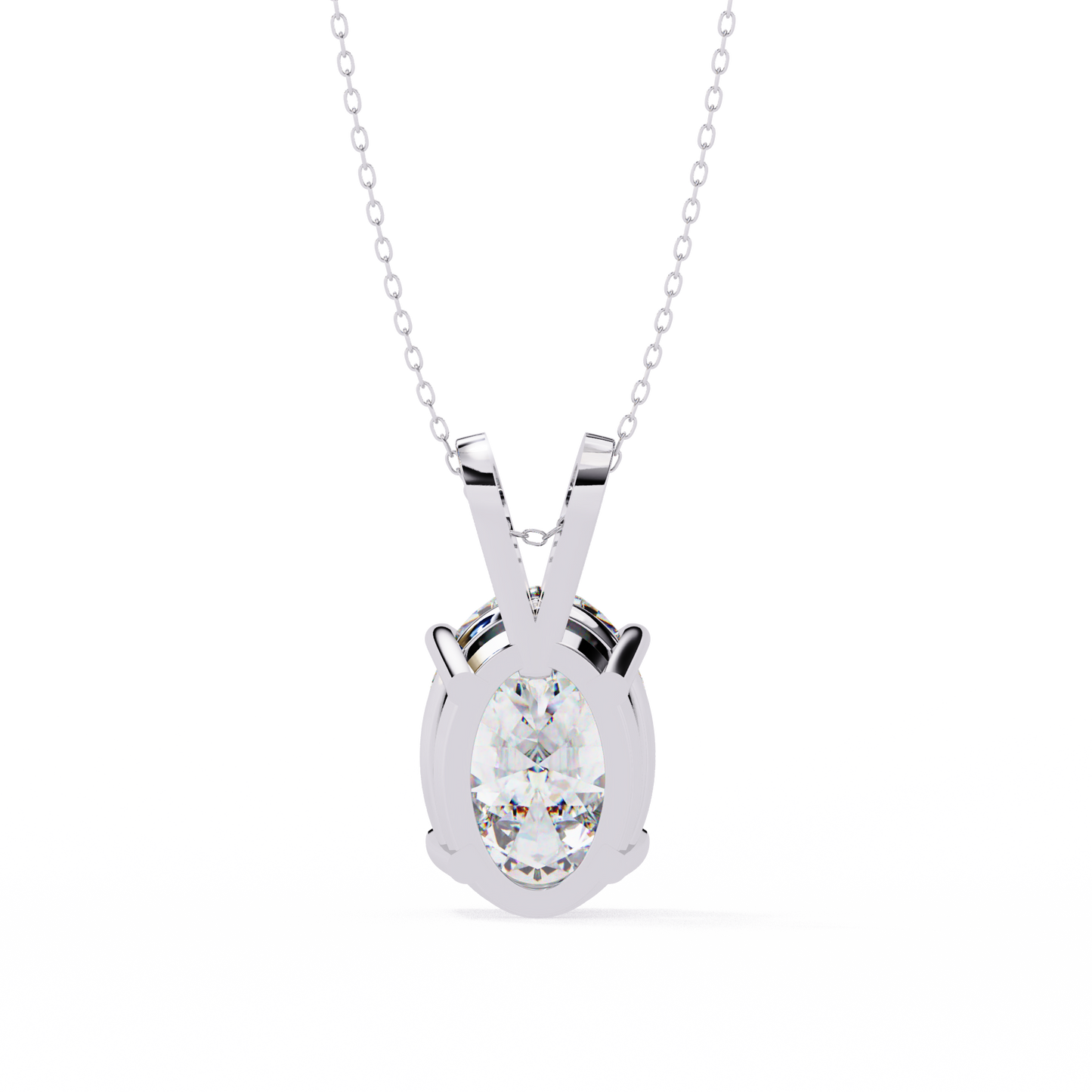 lgd solitaire pendant oval stone (2.48ct) in 14k gold without chain