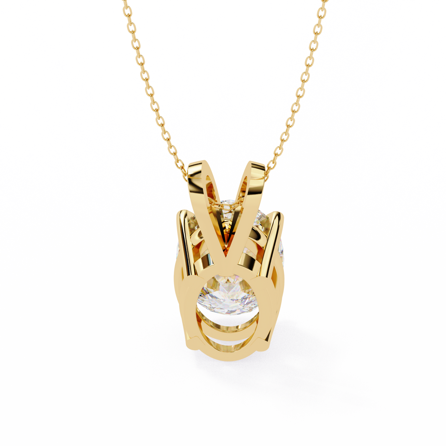 lgd solitaire pendant oval stone (2.48ct) in 14k gold without chain