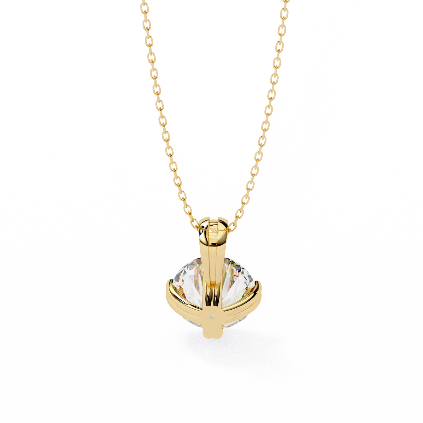 lgd solitaire pendant round stone (1.98ct) in 14k gold without chain