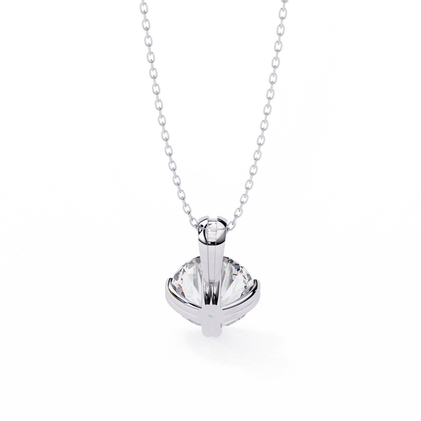 lgd solitaire pendant round stone (1.98ct) in 14k gold without chain