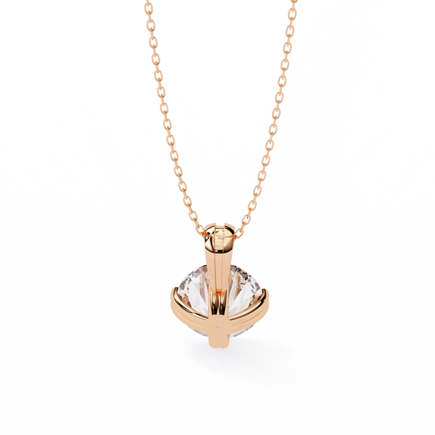 lgd solitaire pendant round stone (1.98ct) in 14k gold without chain