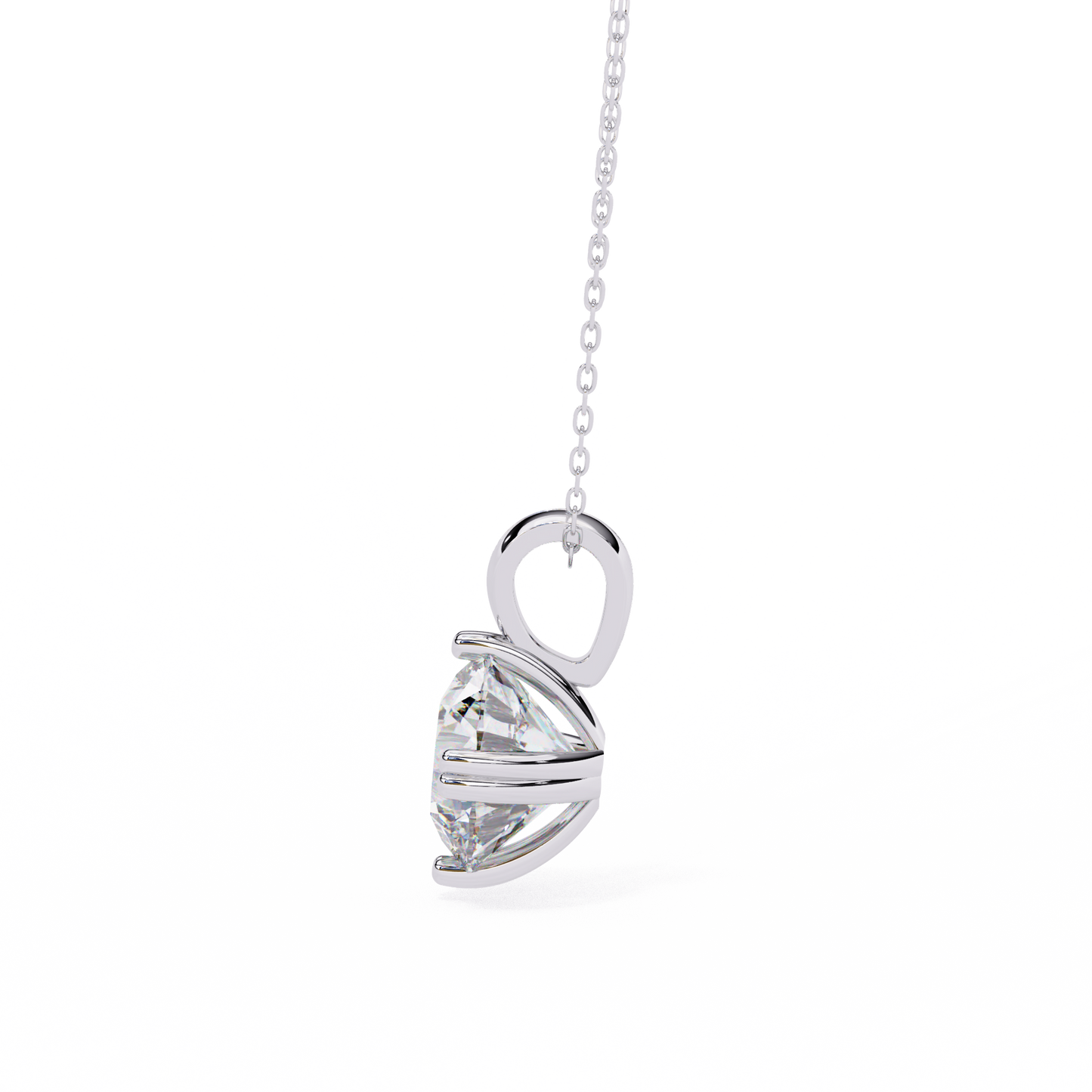 lgd solitaire pendant round stone (1.98ct) in 14k gold without chain