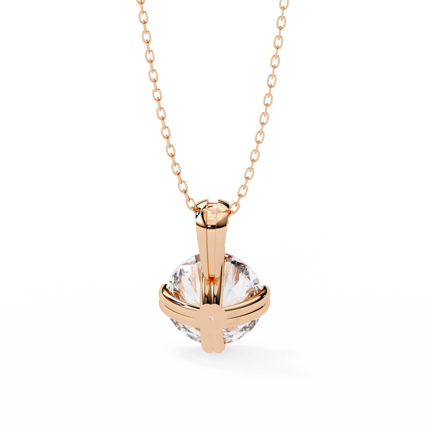 lgd solitaire pendant round stone (1.98ct) in 14k gold without chain