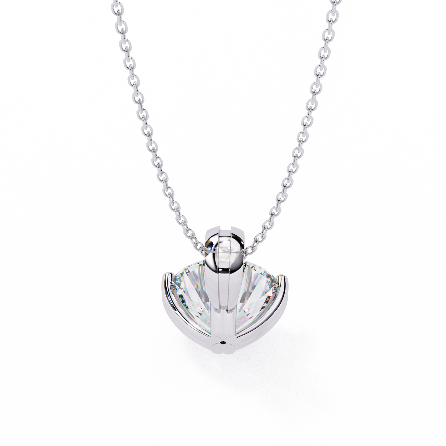 lgd solitaire pendant round stone (1.98ct) in 14k gold without chain