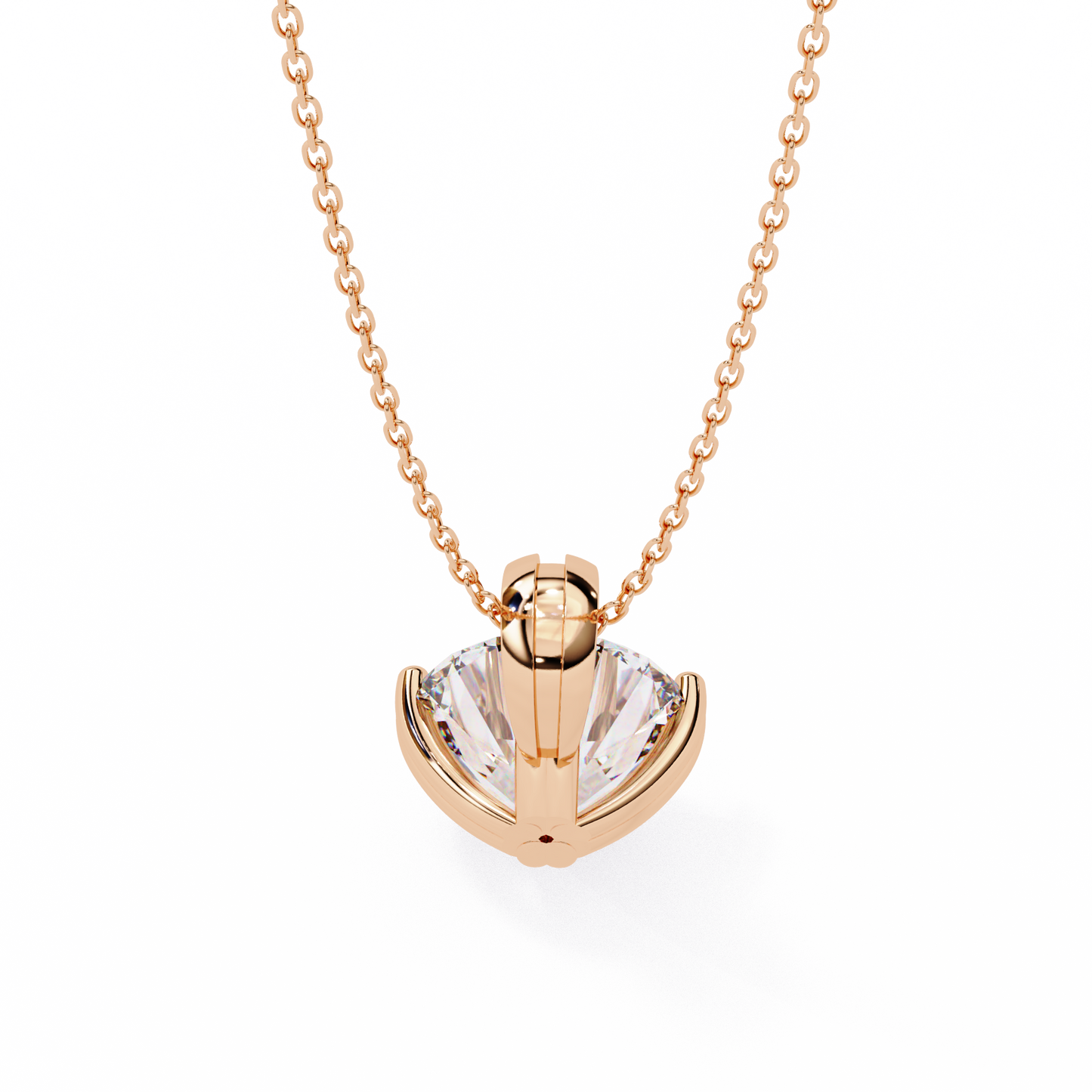 lgd solitaire pendant round stone (1.98ct) in 14k gold without chain