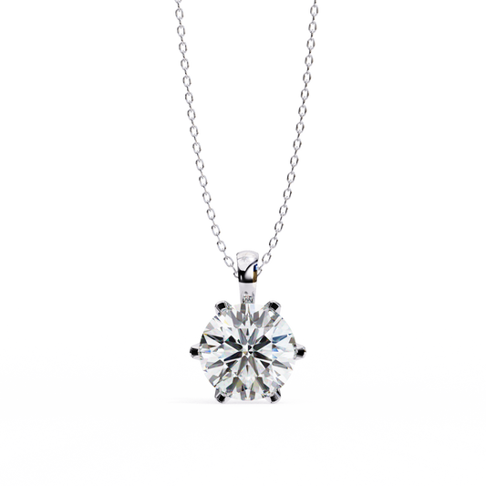 2.00 Carat Round Brilliant Cut Diamond Solitaire Pendant Necklace - Classic Jewelry