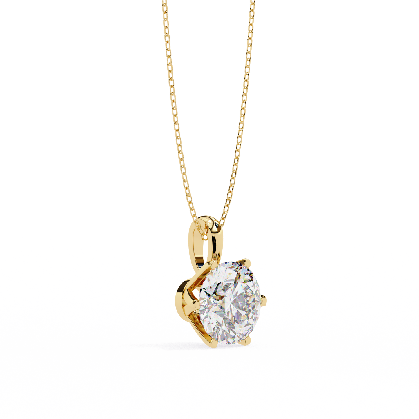 2.00 carat round brilliant cut diamond solitaire pendant necklace - classic jewelry