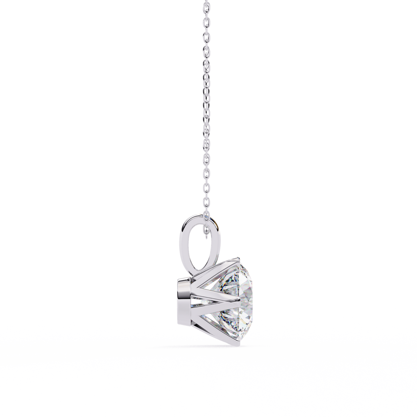 lgd solitaire pendant round stone (2.2ct) in 14k gold without chain