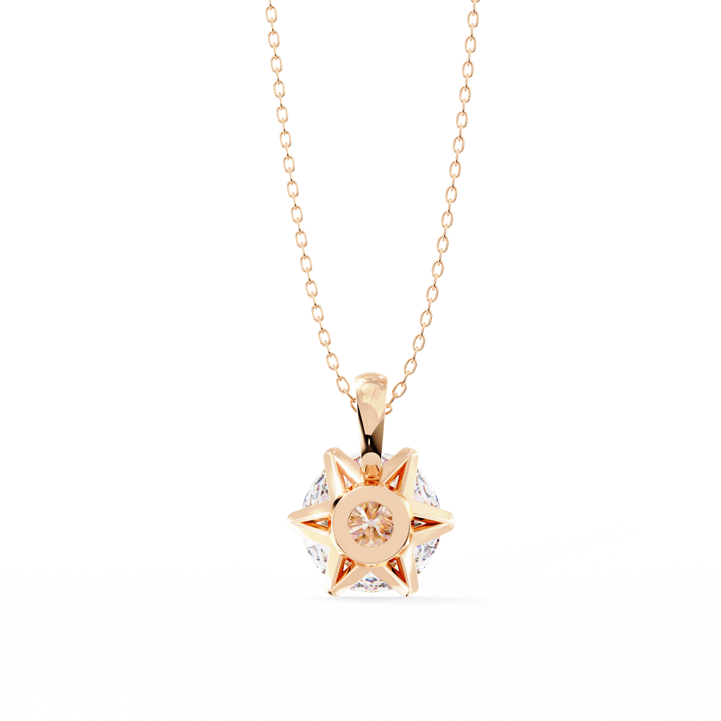 lgd solitaire pendant round stone (2.2ct) in 14k gold without chain