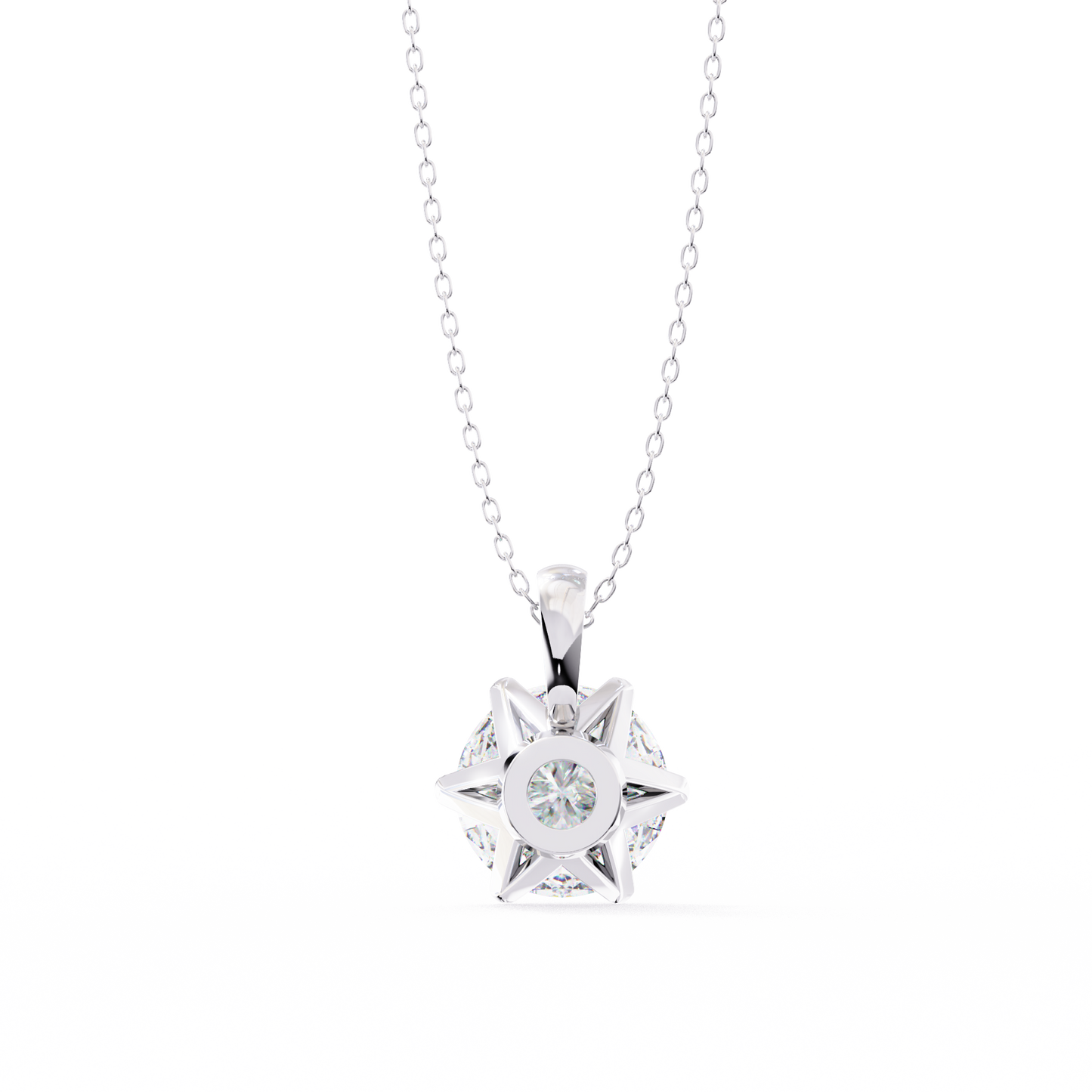 lgd solitaire pendant round stone (2.2ct) in 14k gold without chain