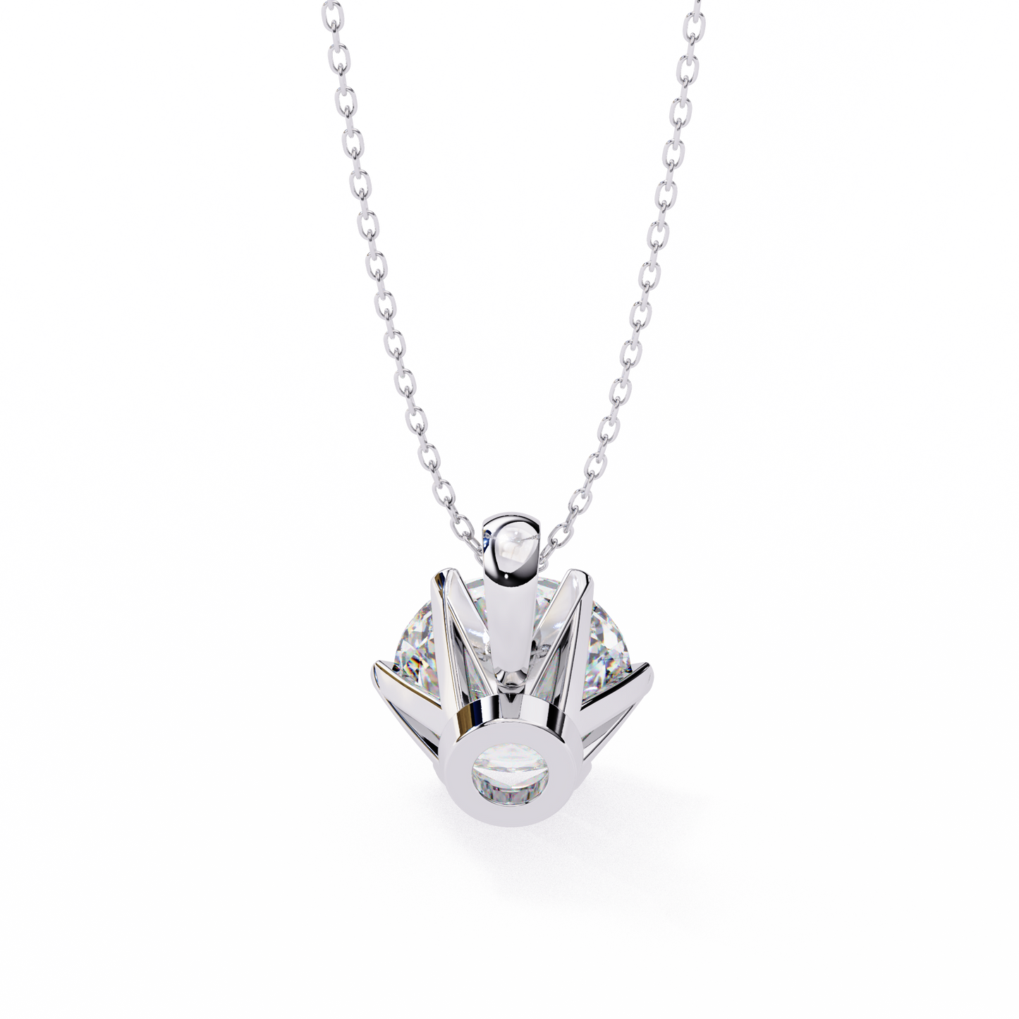 lgd solitaire pendant round stone (2.2ct) in 14k gold without chain