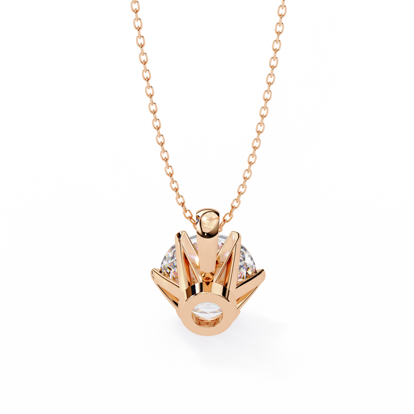 lgd solitaire pendant round stone (2.2ct) in 14k gold without chain