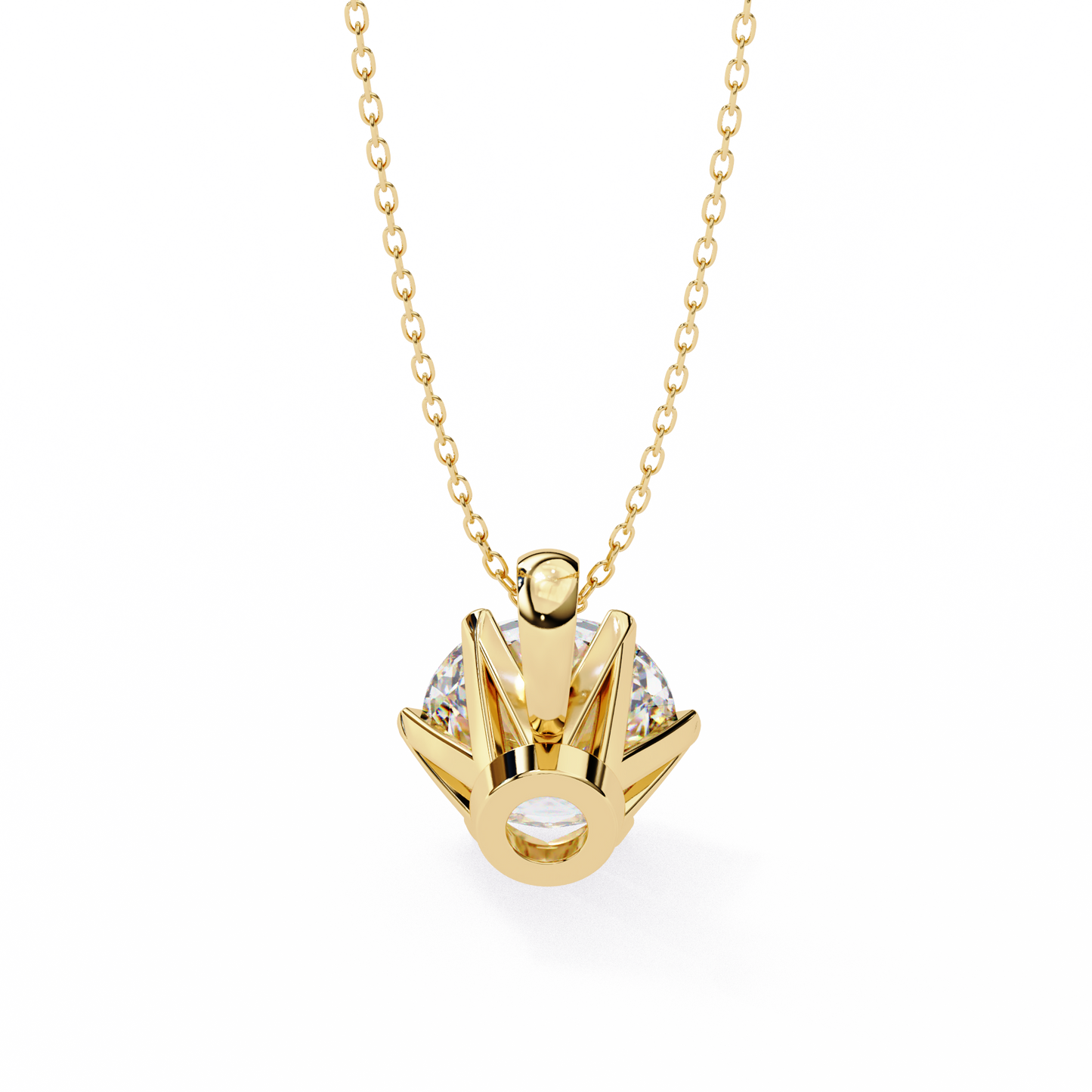 lgd solitaire pendant round stone (2.2ct) in 14k gold without chain