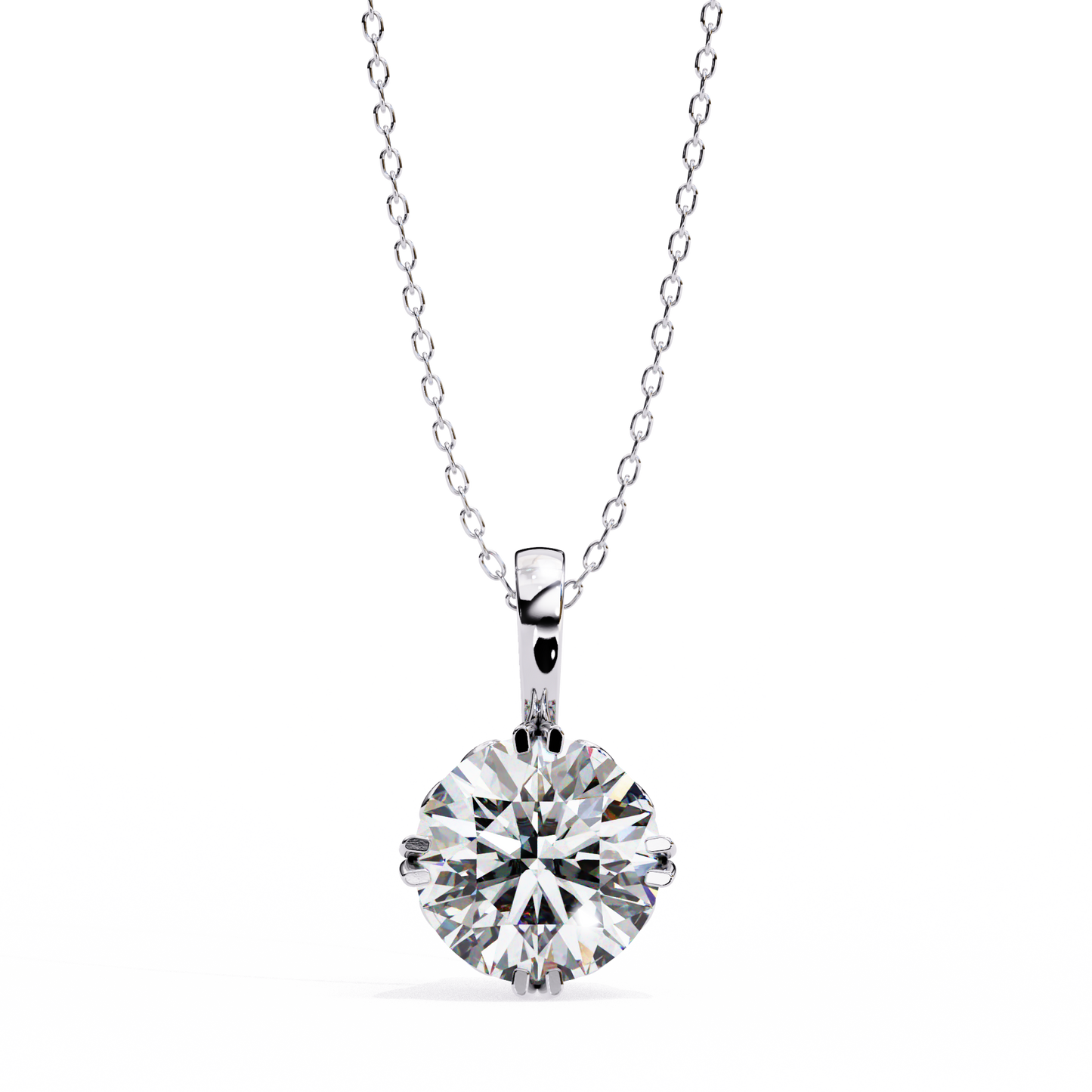 lgd solitaire pendant round stone (1.84ct) in 14k gold without chain