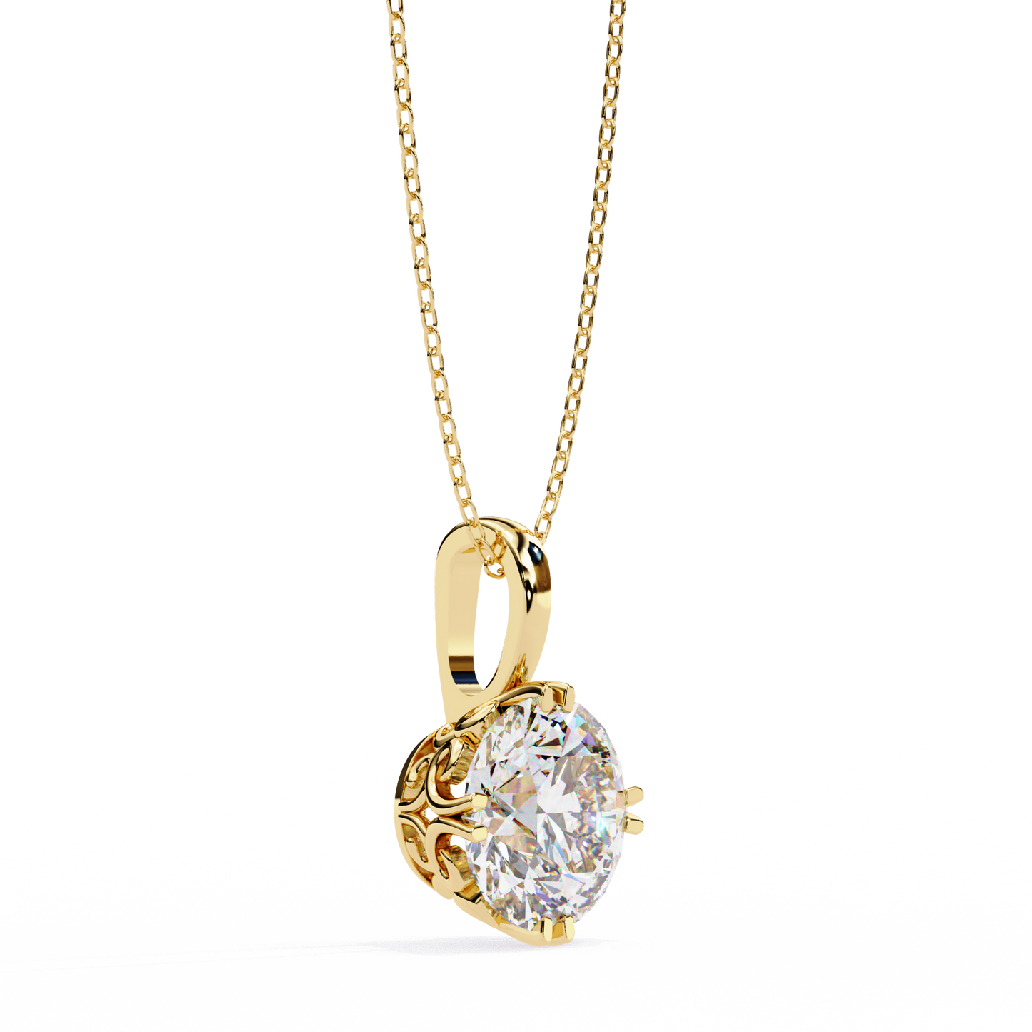 2.00 carat round brilliant cut diamond solitaire pendant necklace – premium fine jewelry
