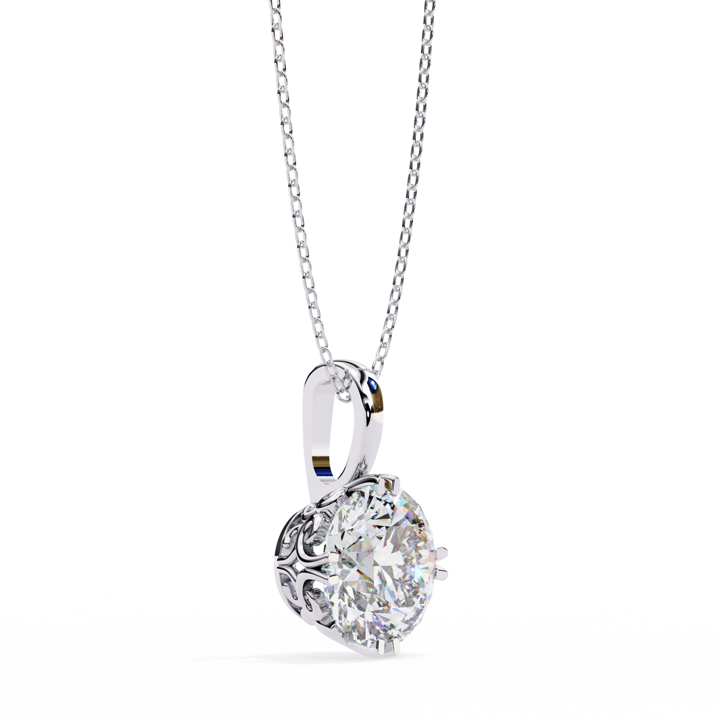 2.00 carat round brilliant cut diamond solitaire pendant necklace – premium fine jewelry
