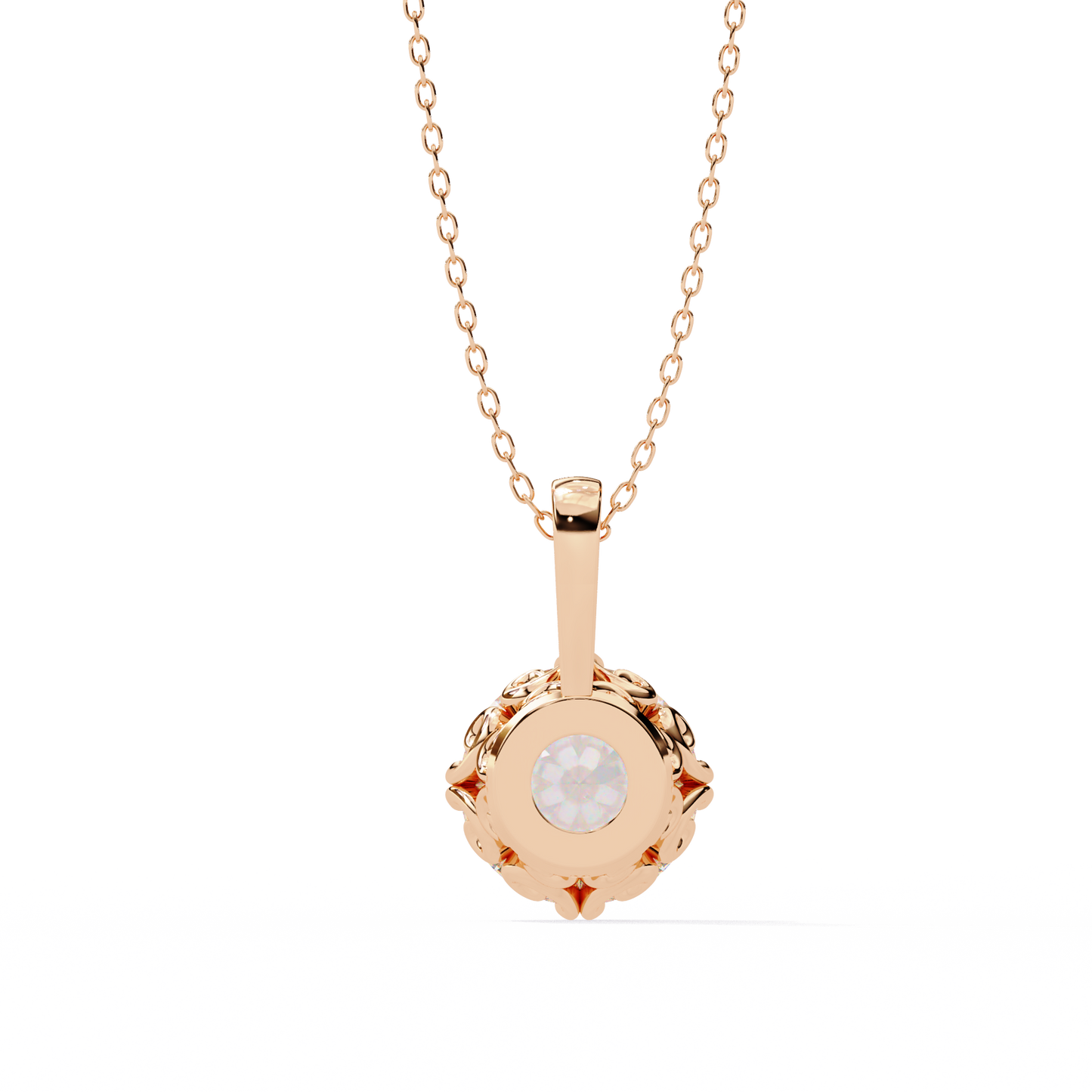 lgd solitaire pendant round stone (1.84ct) in 14k gold without chain