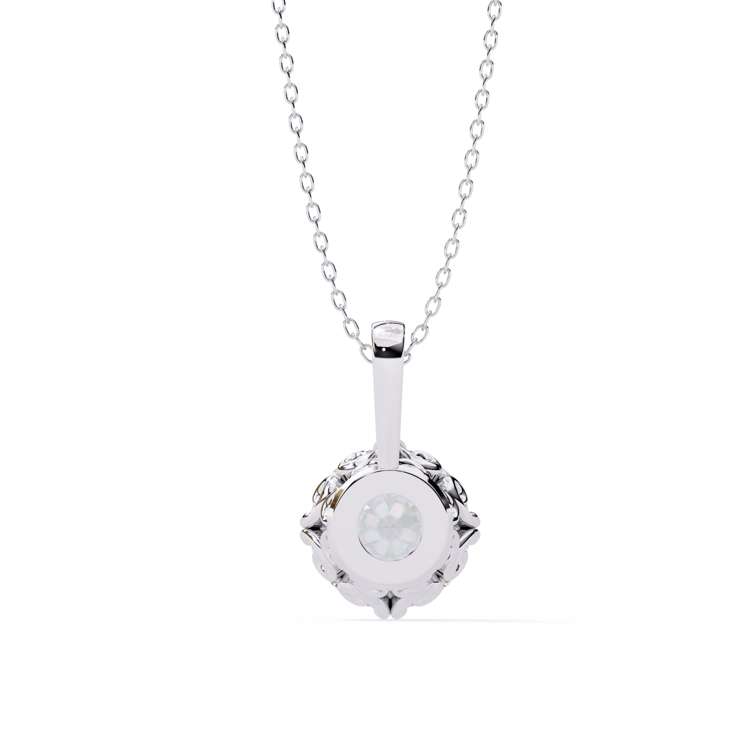 lgd solitaire pendant round stone (1.84ct) in 14k gold without chain