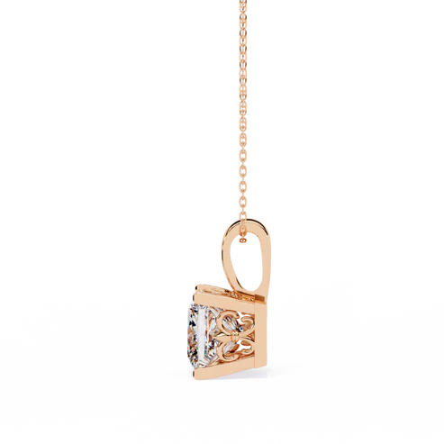 2.00 carat princess cut diamond solitaire pendant necklace - modern fine jewelry