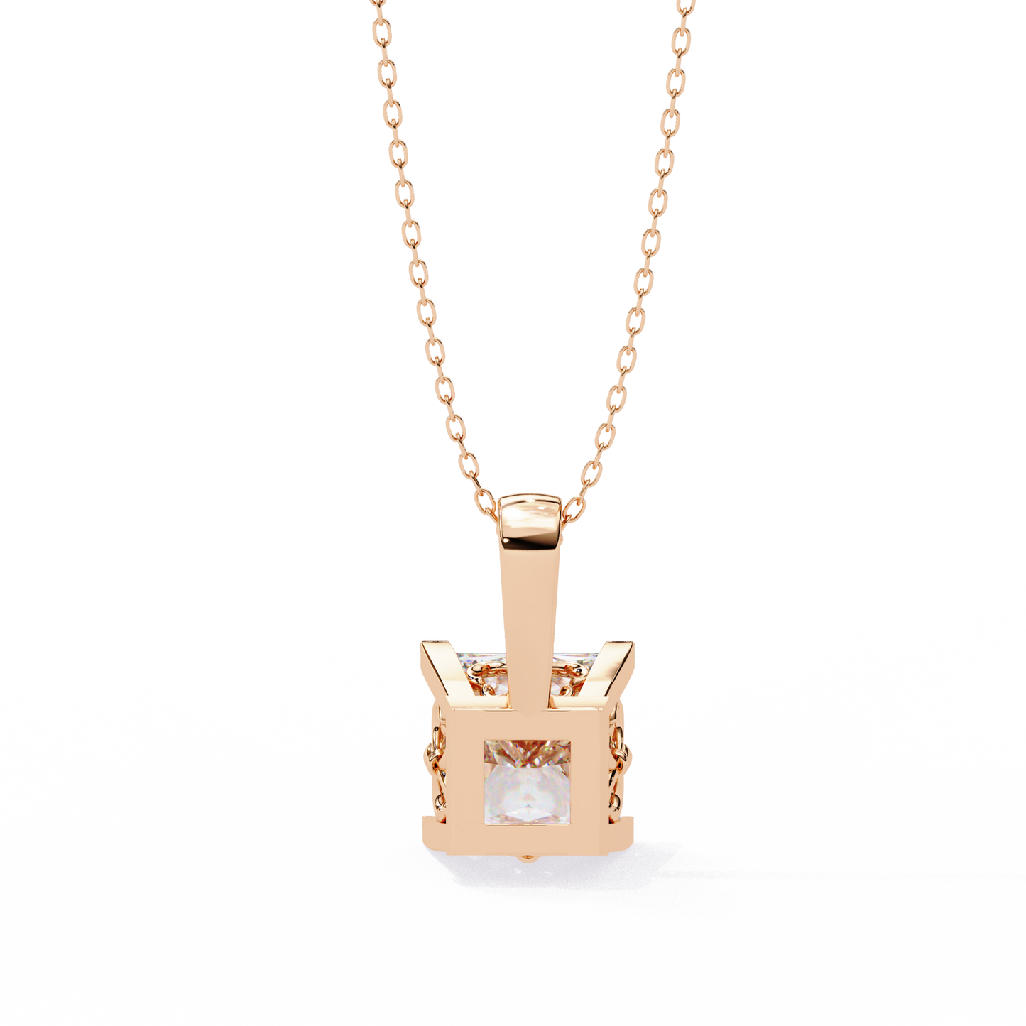 lgd solitaire pendant princess stone (2.62ct) in 14k gold without chain