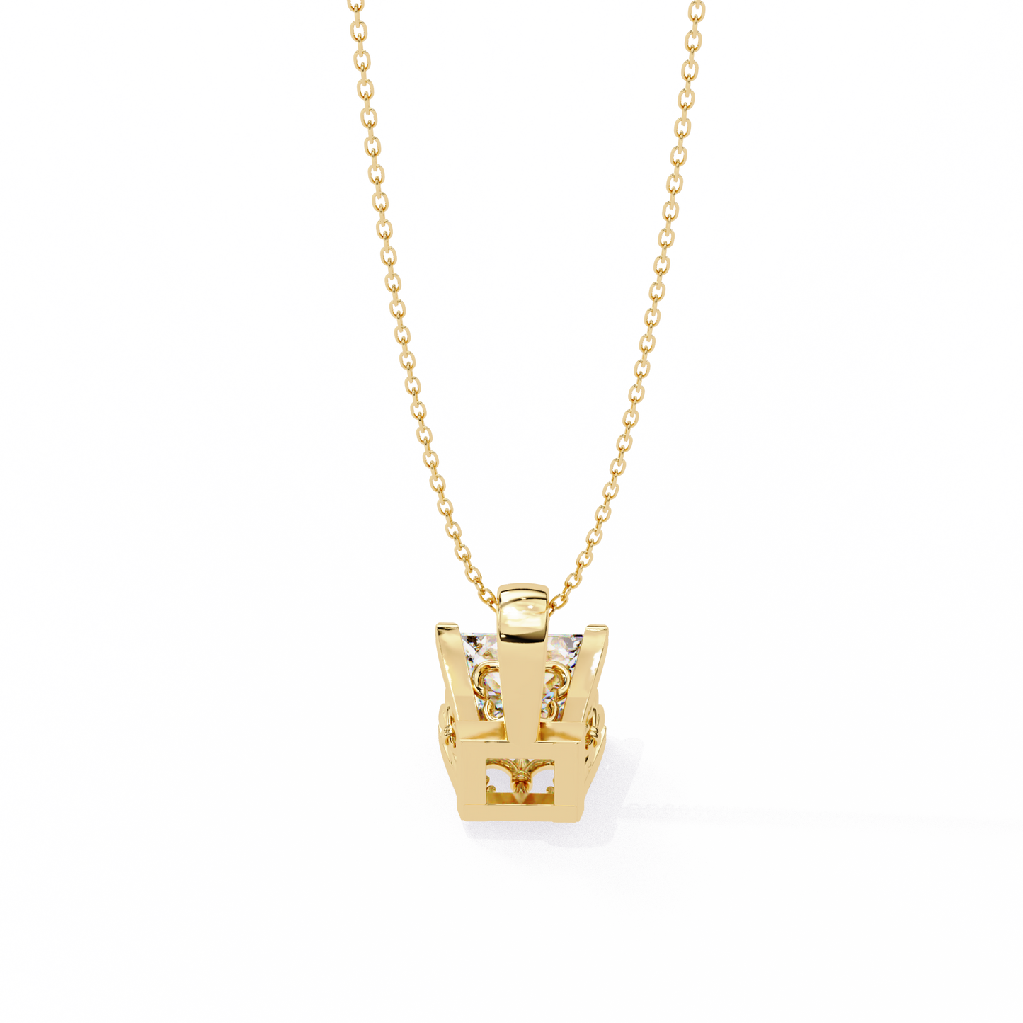 lgd solitaire pendant princess stone (2.62ct) in 14k gold without chain