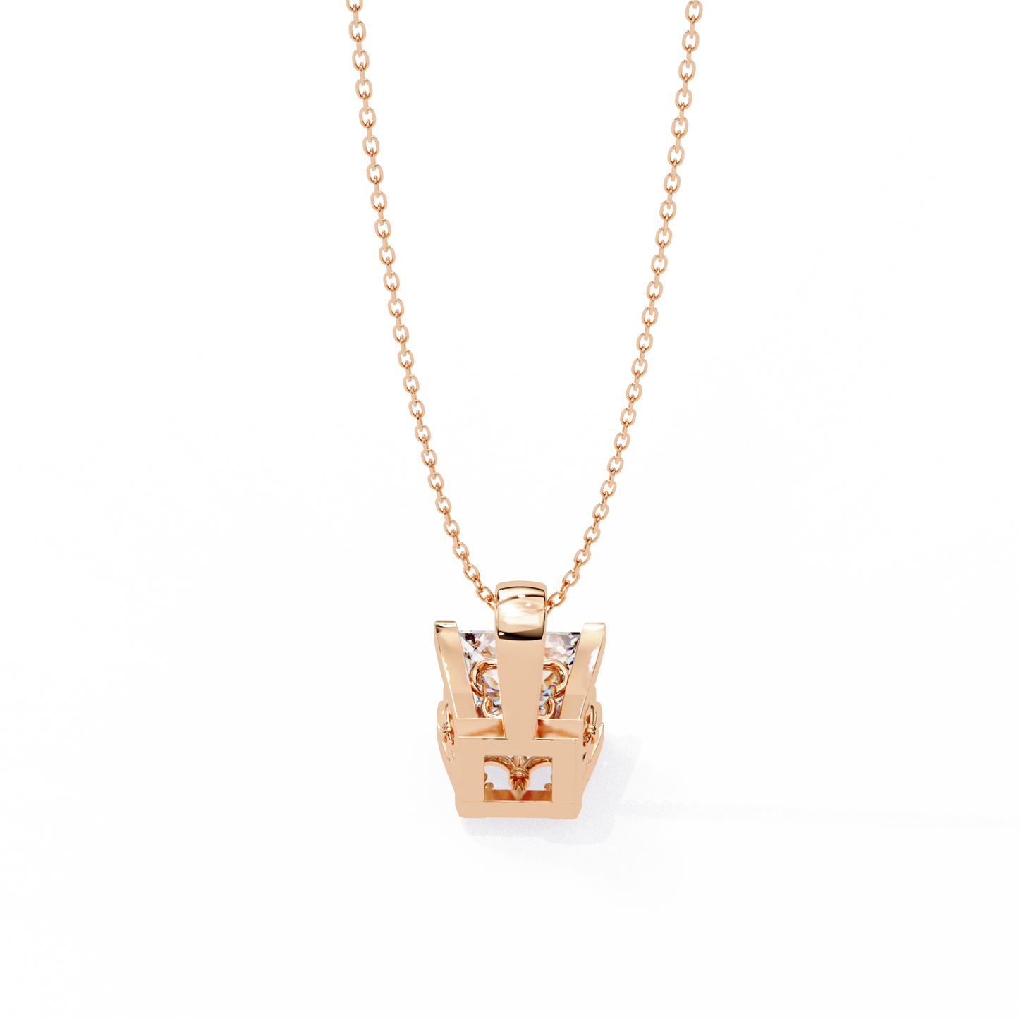 lgd solitaire pendant princess stone (2.62ct) in 14k gold without chain