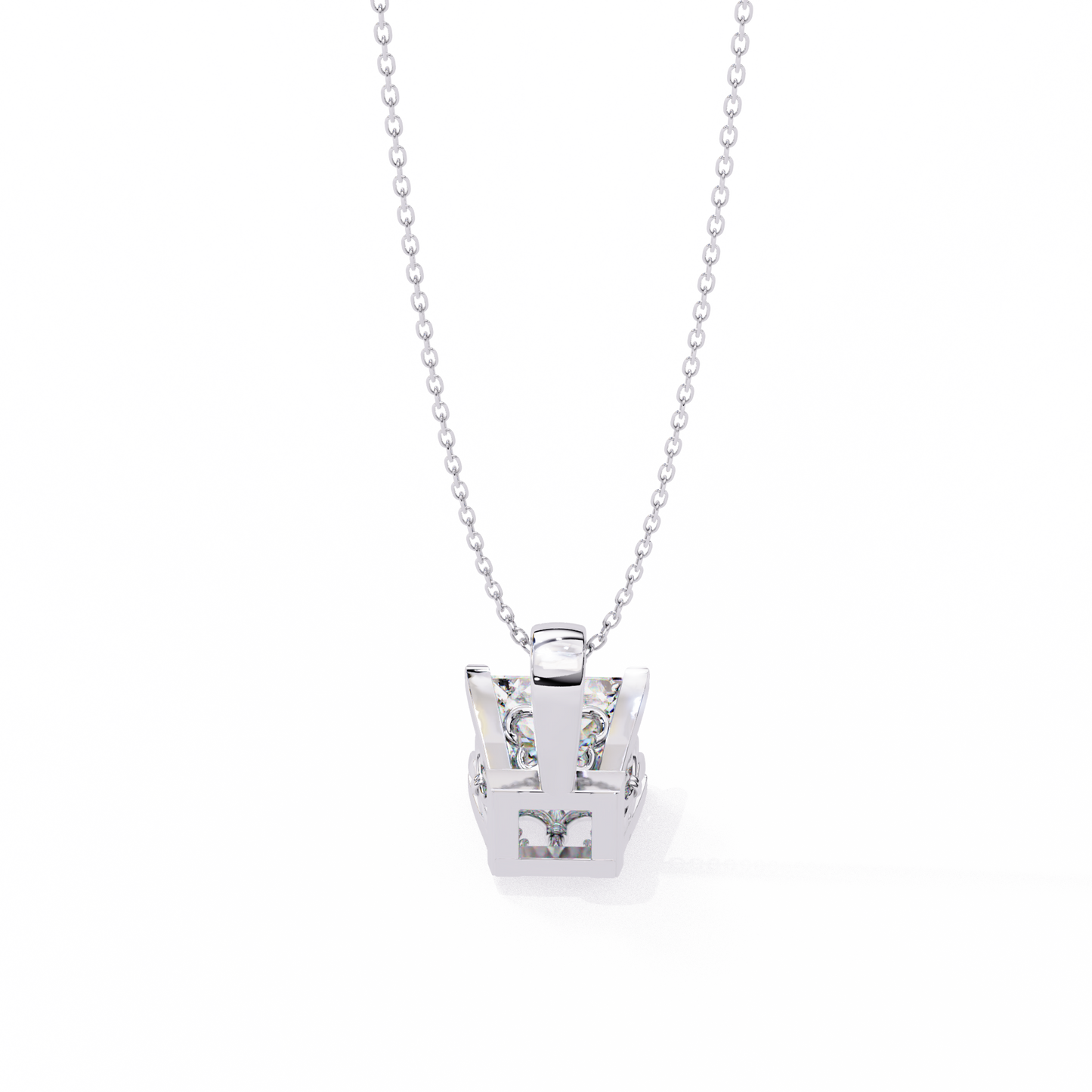 lgd solitaire pendant princess stone (2.62ct) in 14k gold without chain