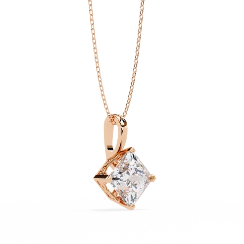 2.25 carat princess cut diamond solitaire pendant necklace – luxury jewelry