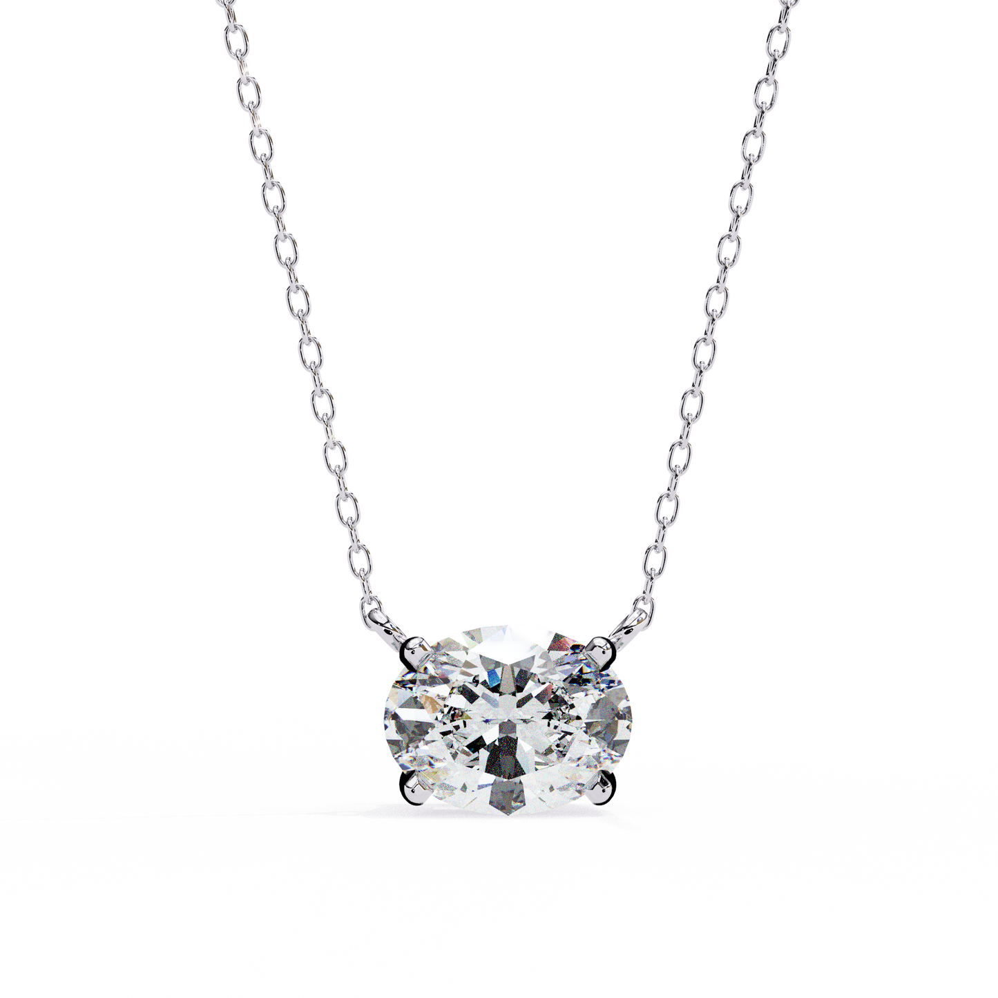 lgd solitaire pendant oval stone (1.66ct) in 14k gold without chain