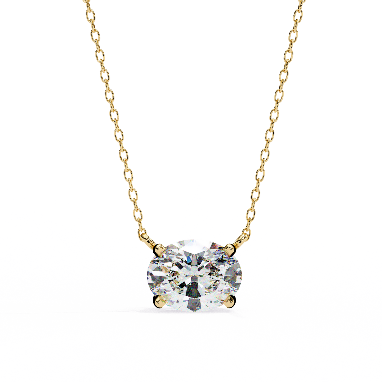 lgd solitaire pendant oval stone (1.66ct) in 14k gold without chain