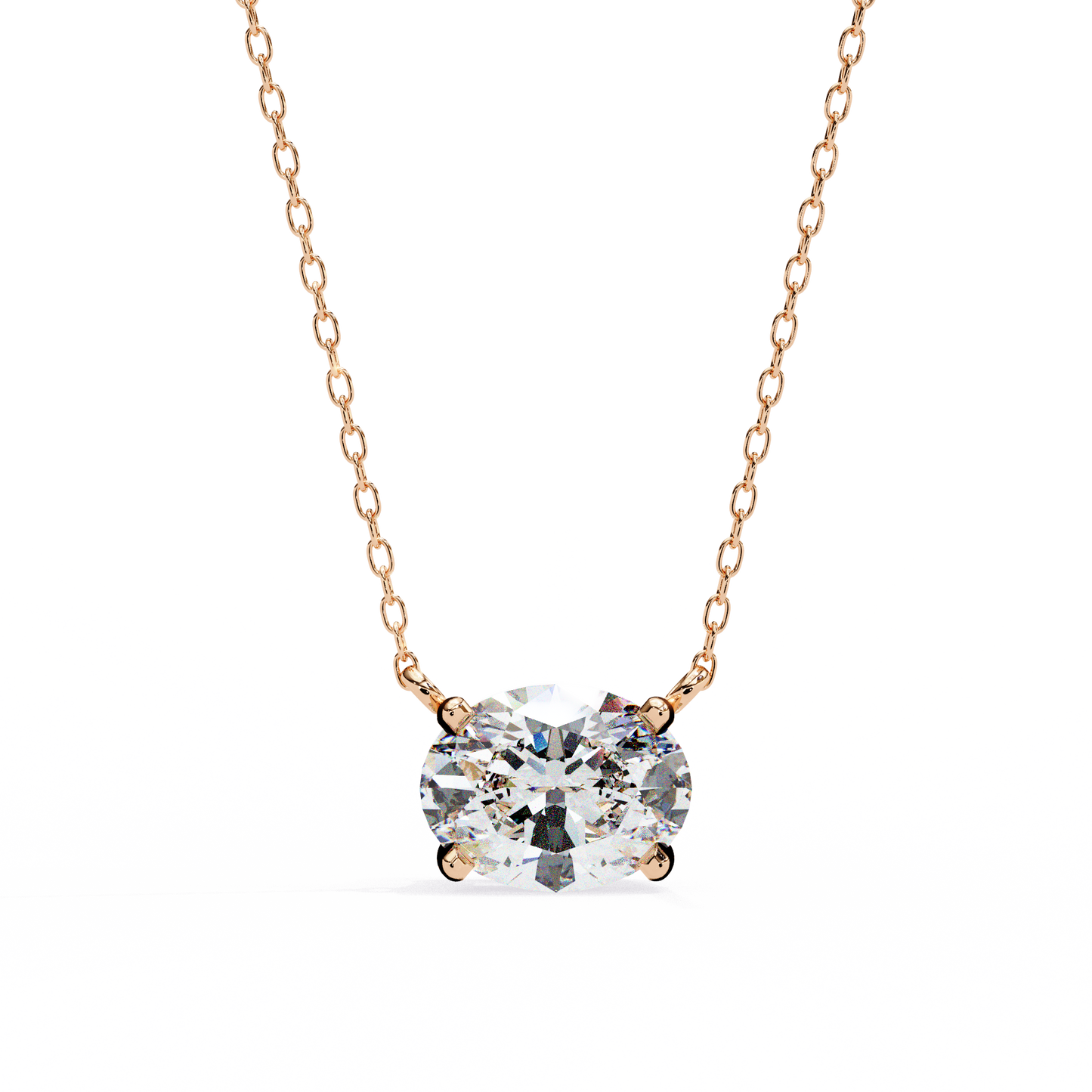 lgd solitaire pendant oval stone (1.66ct) in 14k gold without chain
