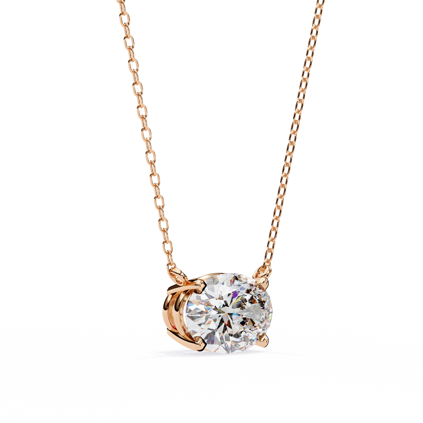 lgd solitaire pendant oval stone (1.66ct) in 14k gold without chain