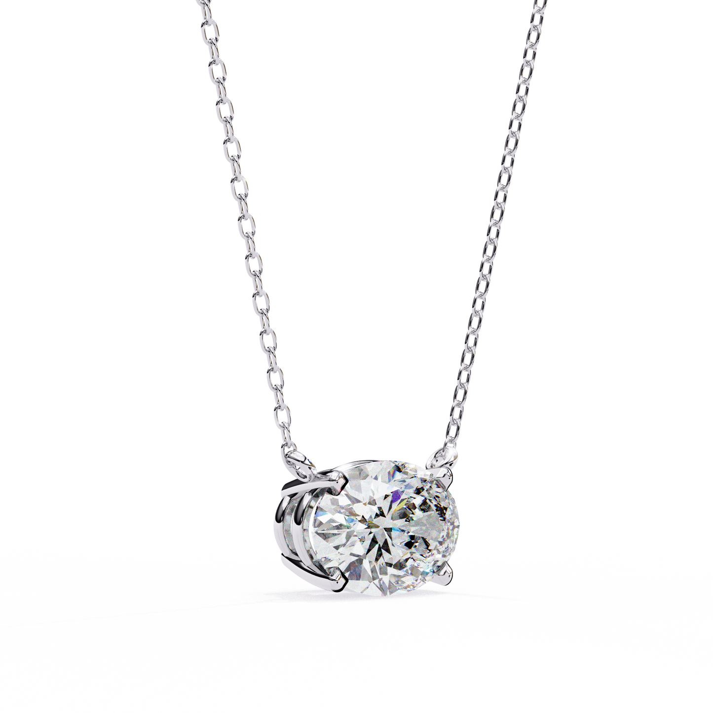 lgd solitaire pendant oval stone (1.66ct) in 14k gold without chain