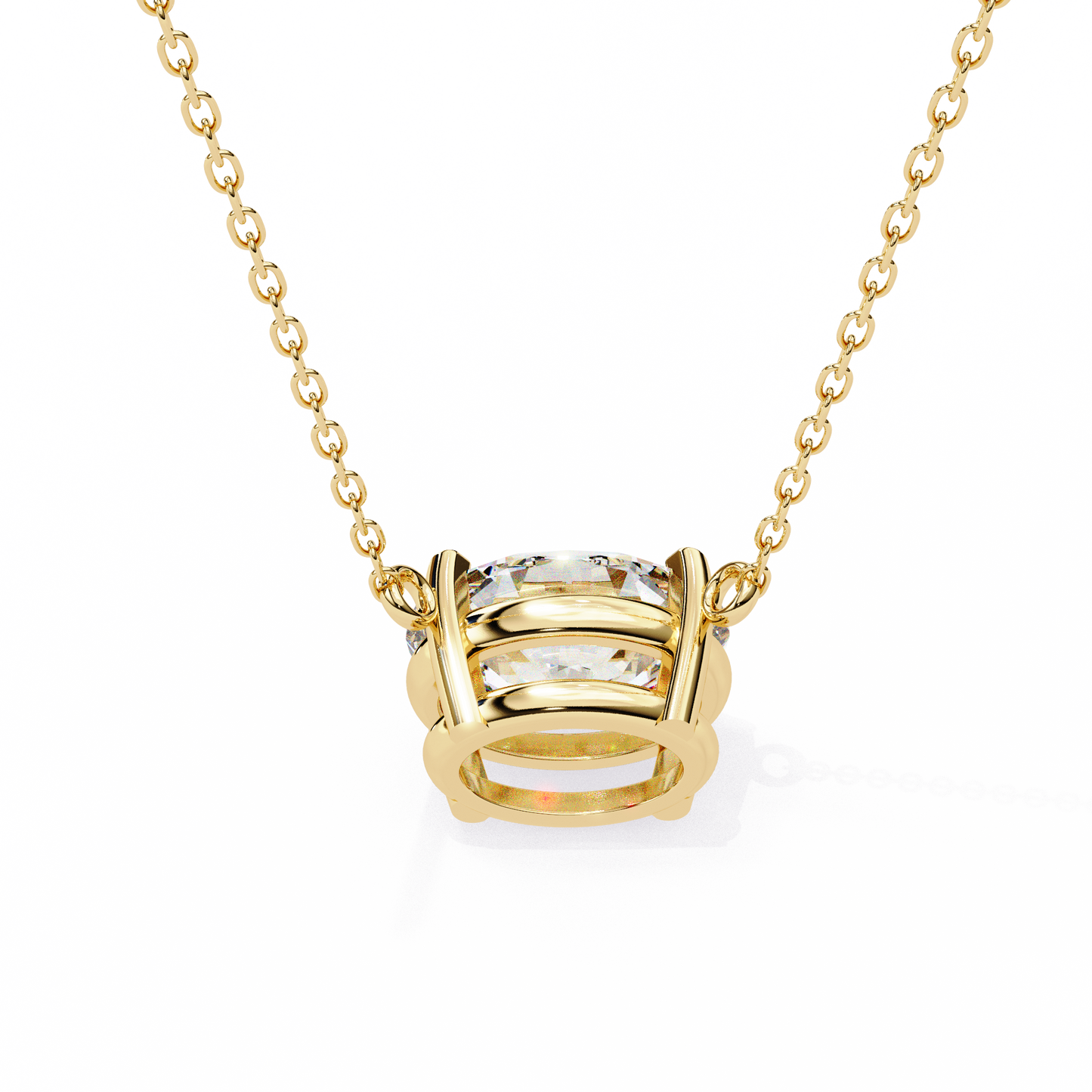 lgd solitaire pendant oval stone (1.66ct) in 14k gold without chain