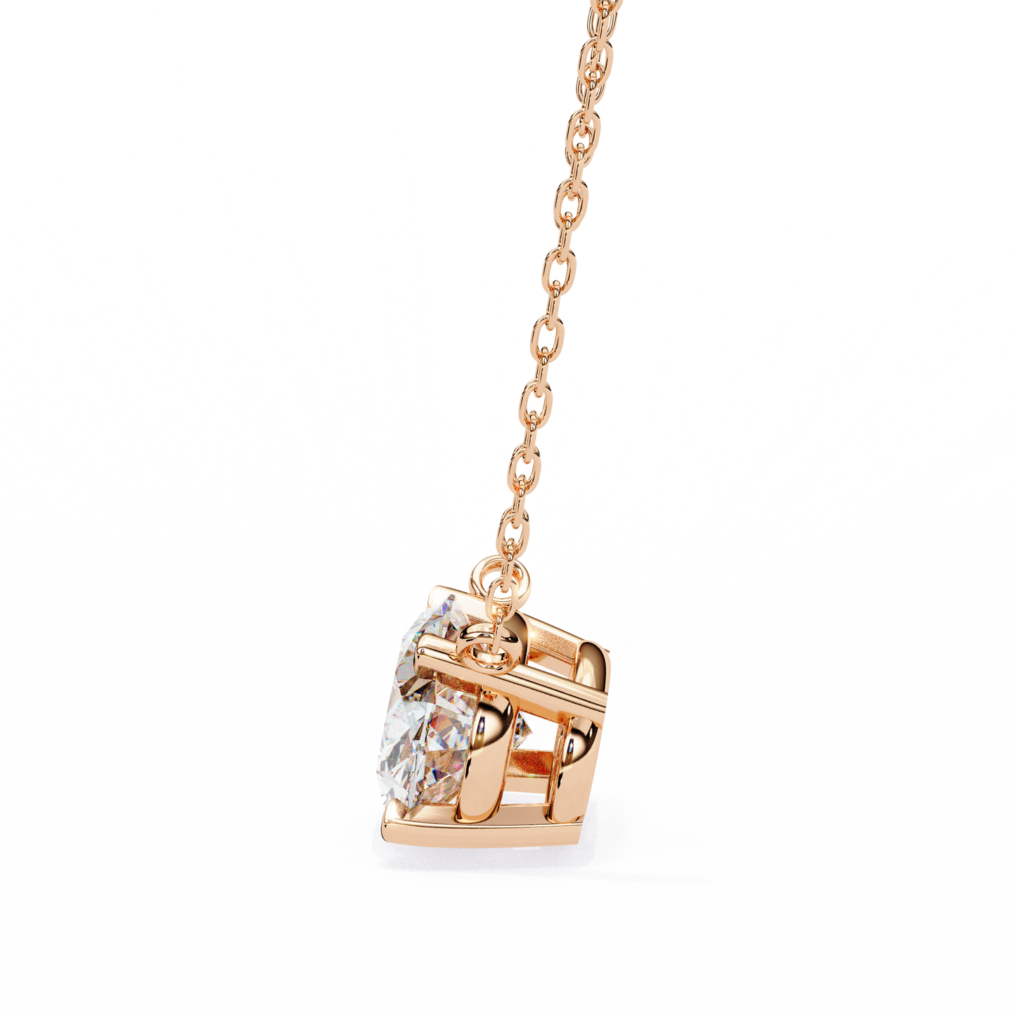 lgd solitaire pendant oval stone (1.66ct) in 14k gold without chain