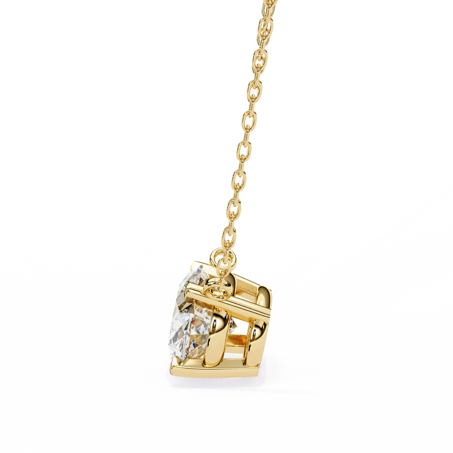 lgd solitaire pendant oval stone (1.66ct) in 14k gold without chain