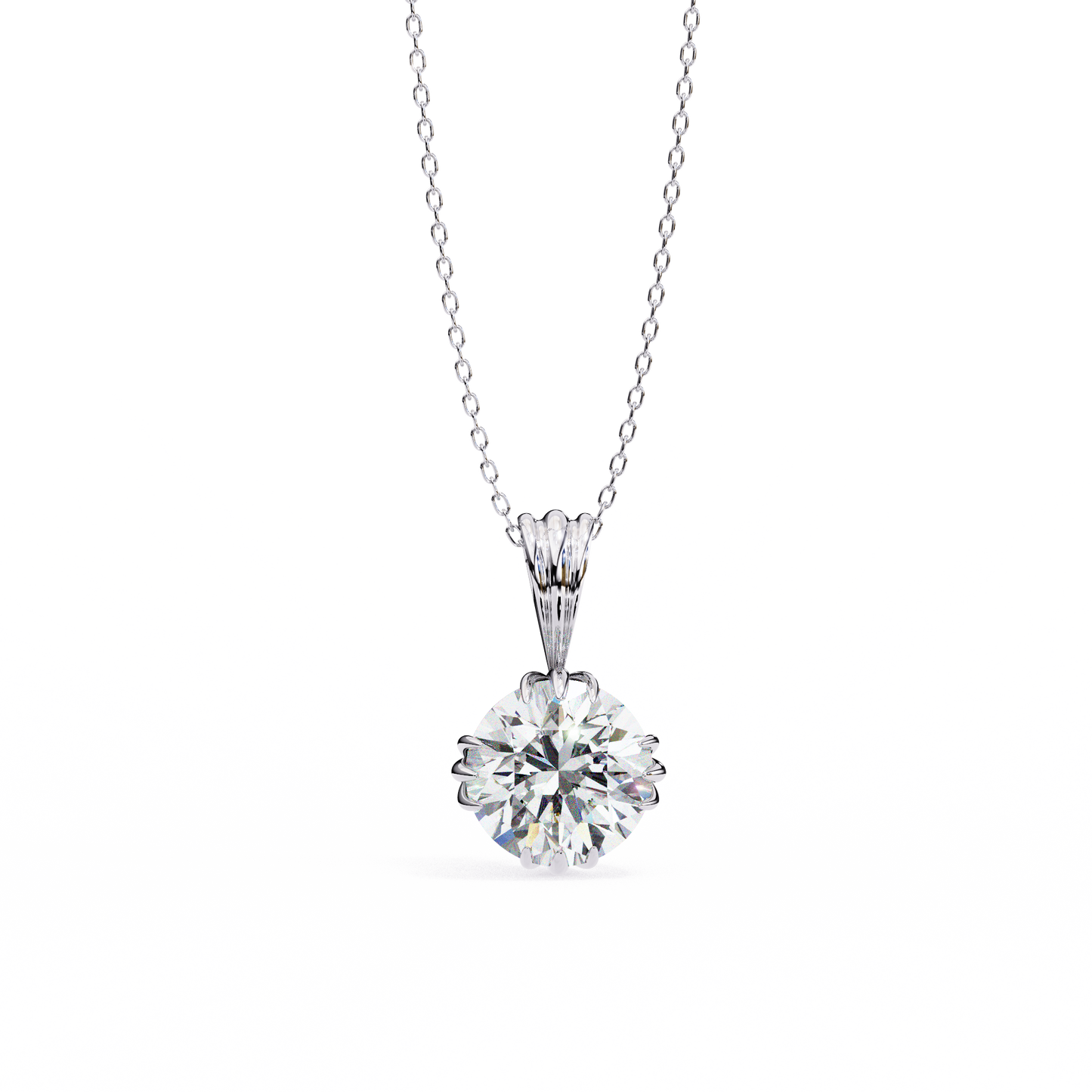 2.00 carat round brilliant cut solitaire diamond pendant – elegant fine jewelry