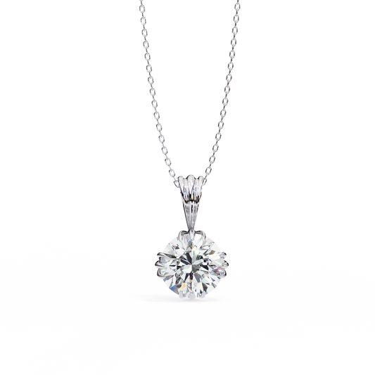 2.00 Carat Round Brilliant Cut Solitaire Diamond Pendant – Elegant Fine Jewelry
