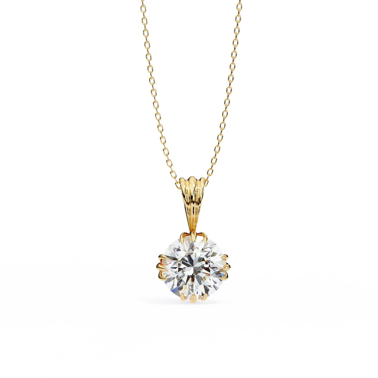 2.00 carat round brilliant cut solitaire diamond pendant – elegant fine jewelry