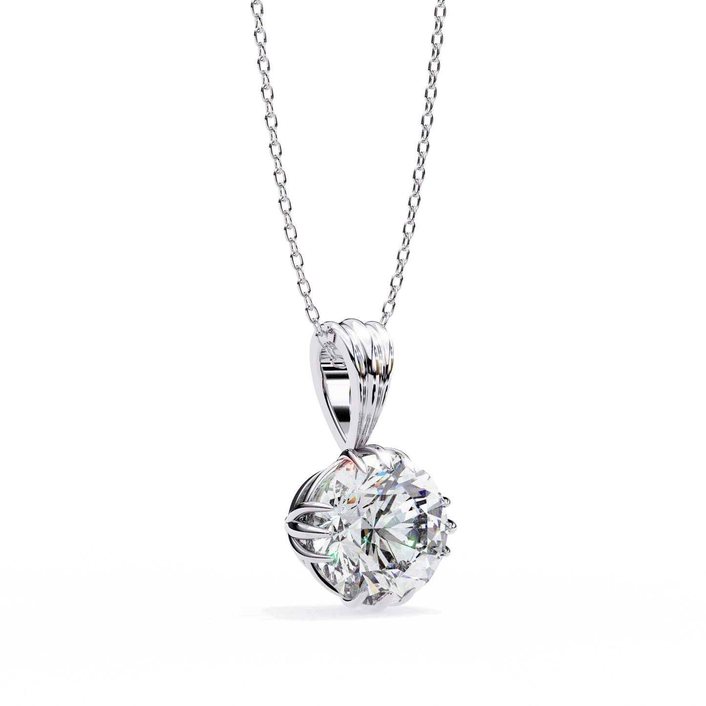 2.00 carat round brilliant cut solitaire diamond pendant – elegant fine jewelry