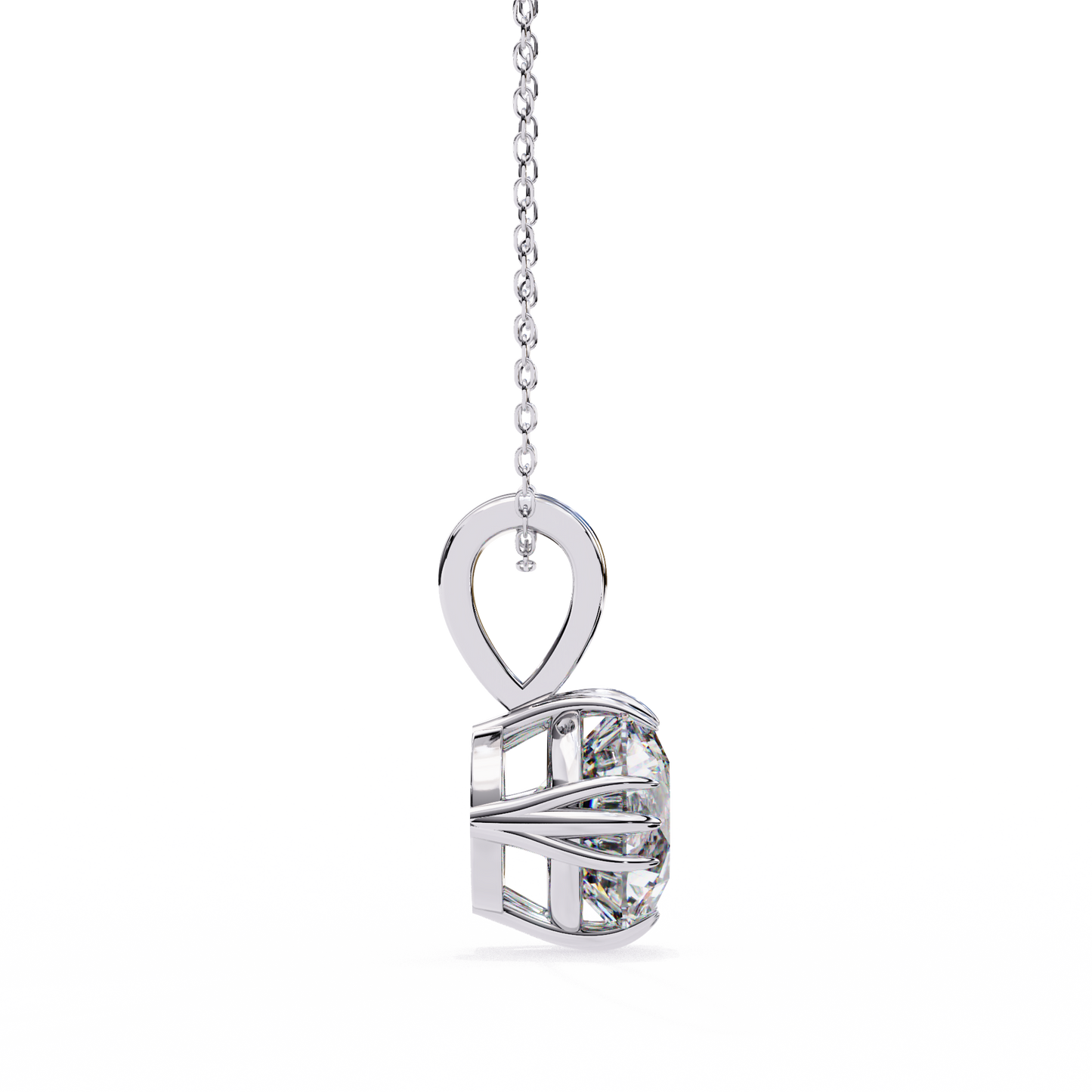 lgd pendant round stone (2.04ct) in 14k gold without chain
