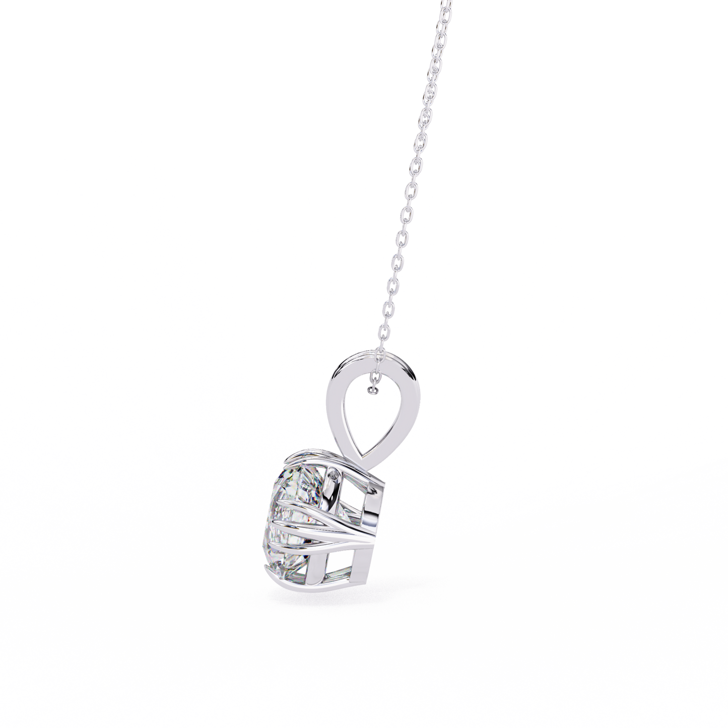 lgd pendant round stone (2.04ct) in 14k gold without chain