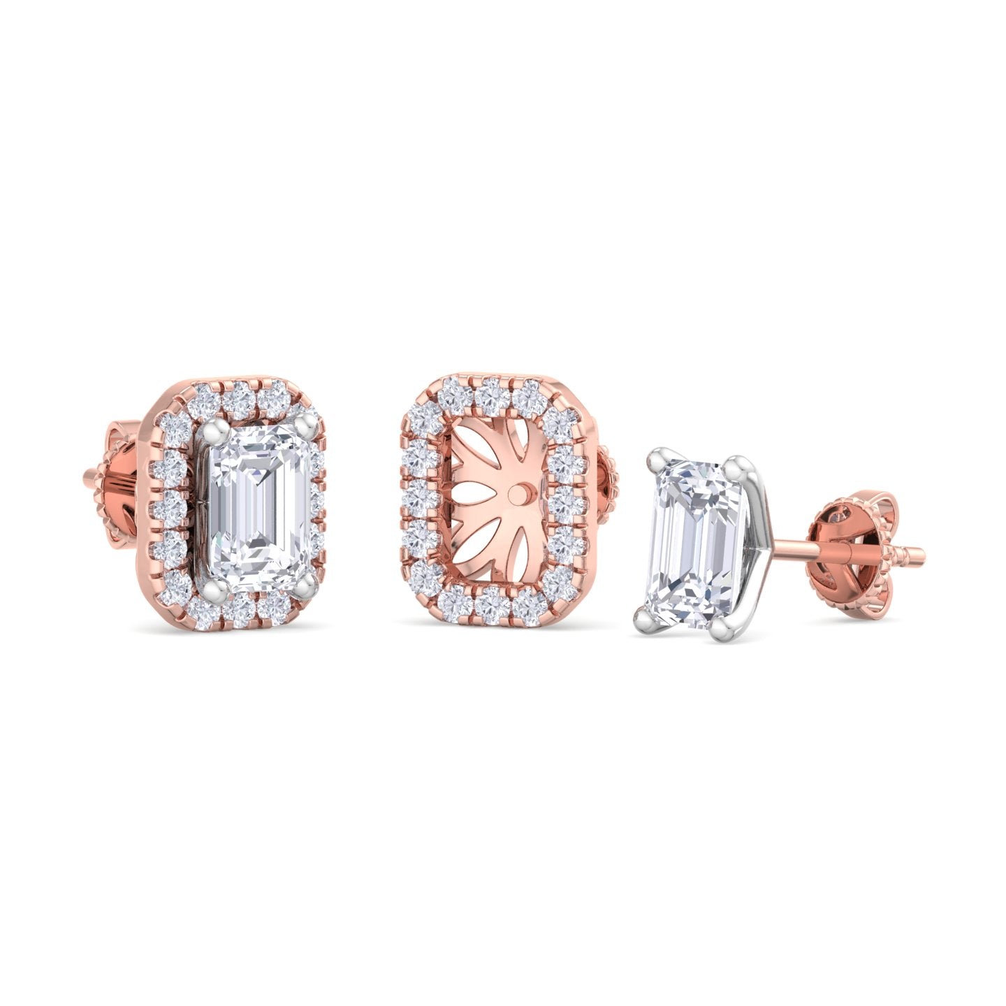1.64 carat emerald cut diamond studs earrings – luxury diamond jewelry