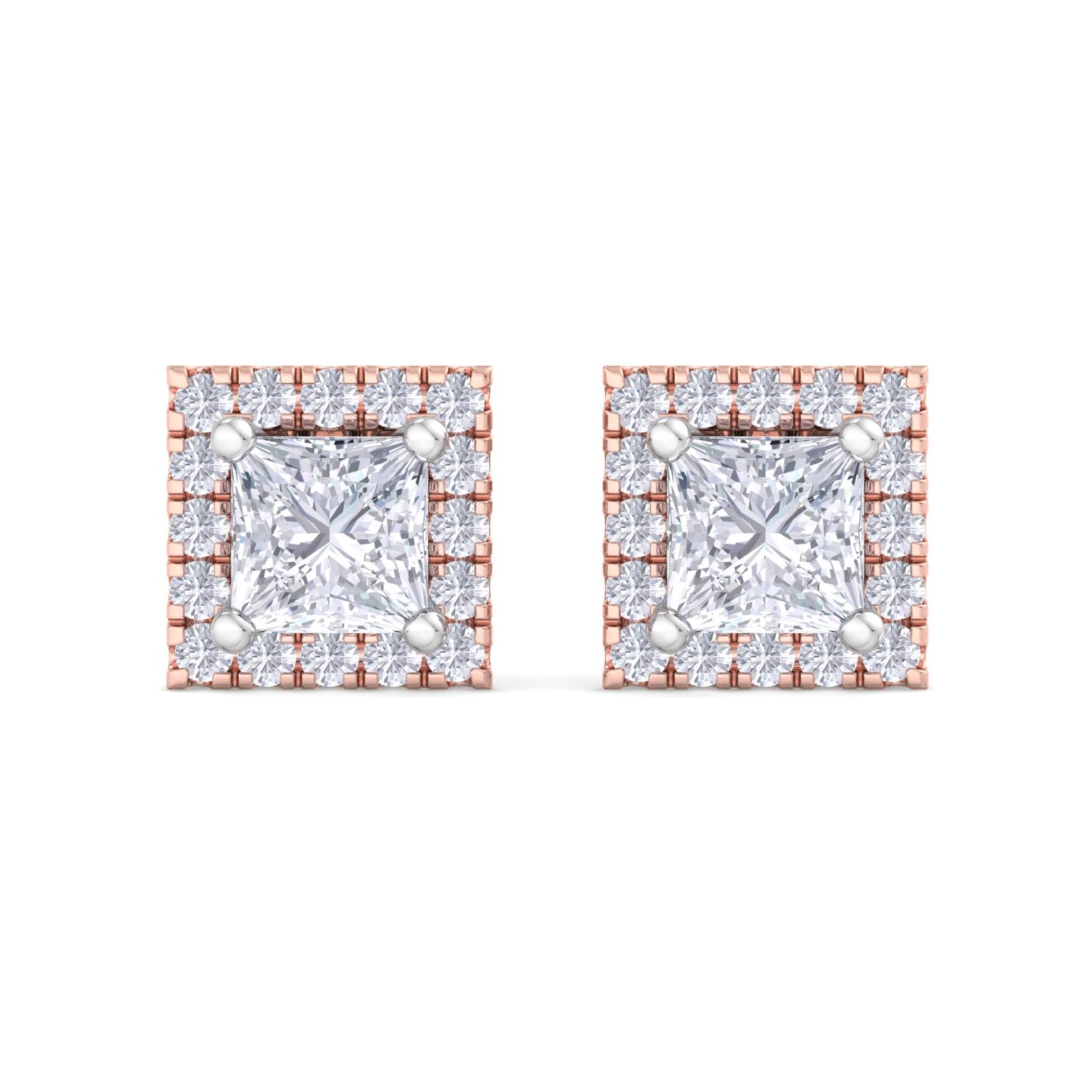 1.64 carat princess cut diamond studs earrings – luxury diamond jewelry
