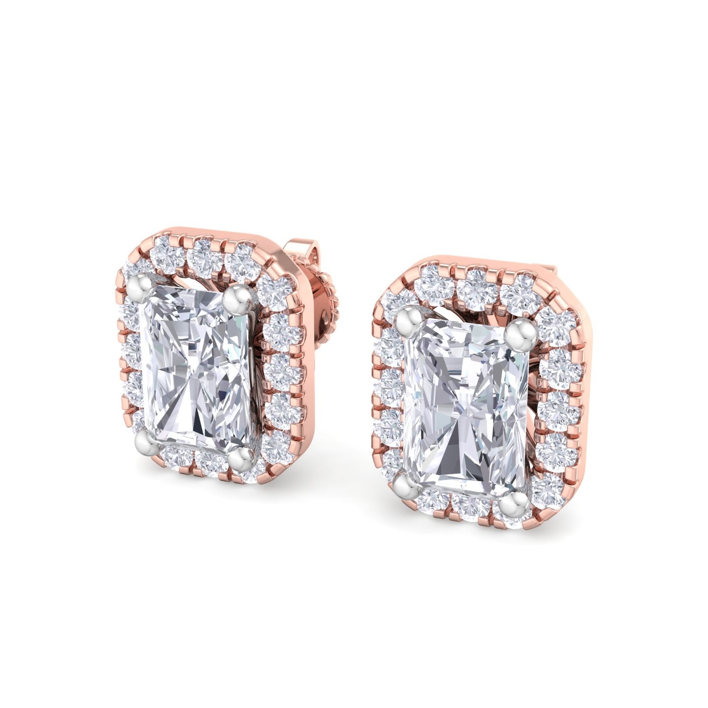 1.64 carat radiant cut diamond studs earrings – luxury diamond jewelry
