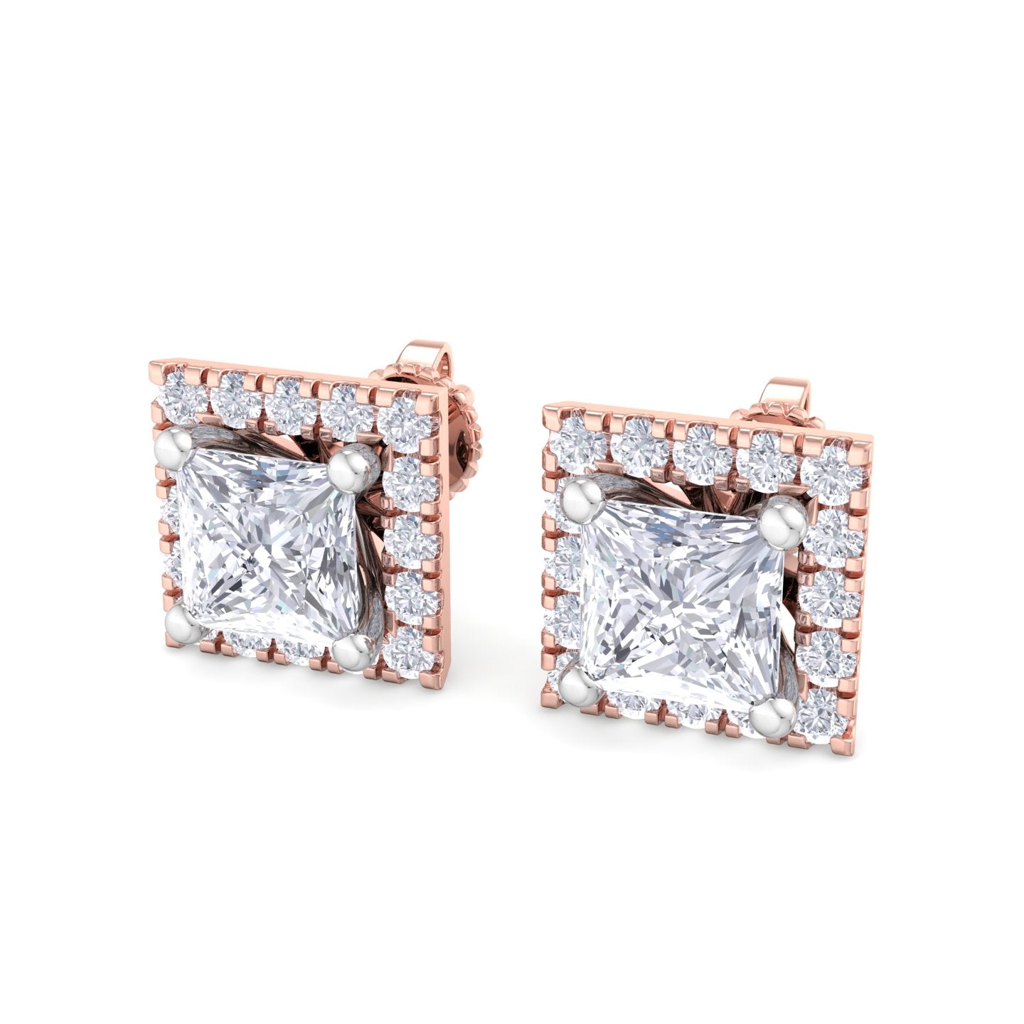1.64 carat princess cut diamond studs earrings – luxury diamond jewelry
