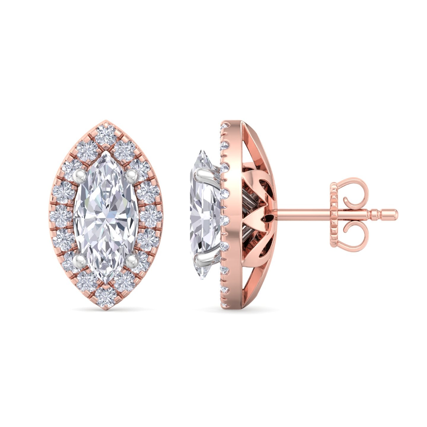 1.64 carat marquise cut diamond studs earrings – luxury diamond jewelry