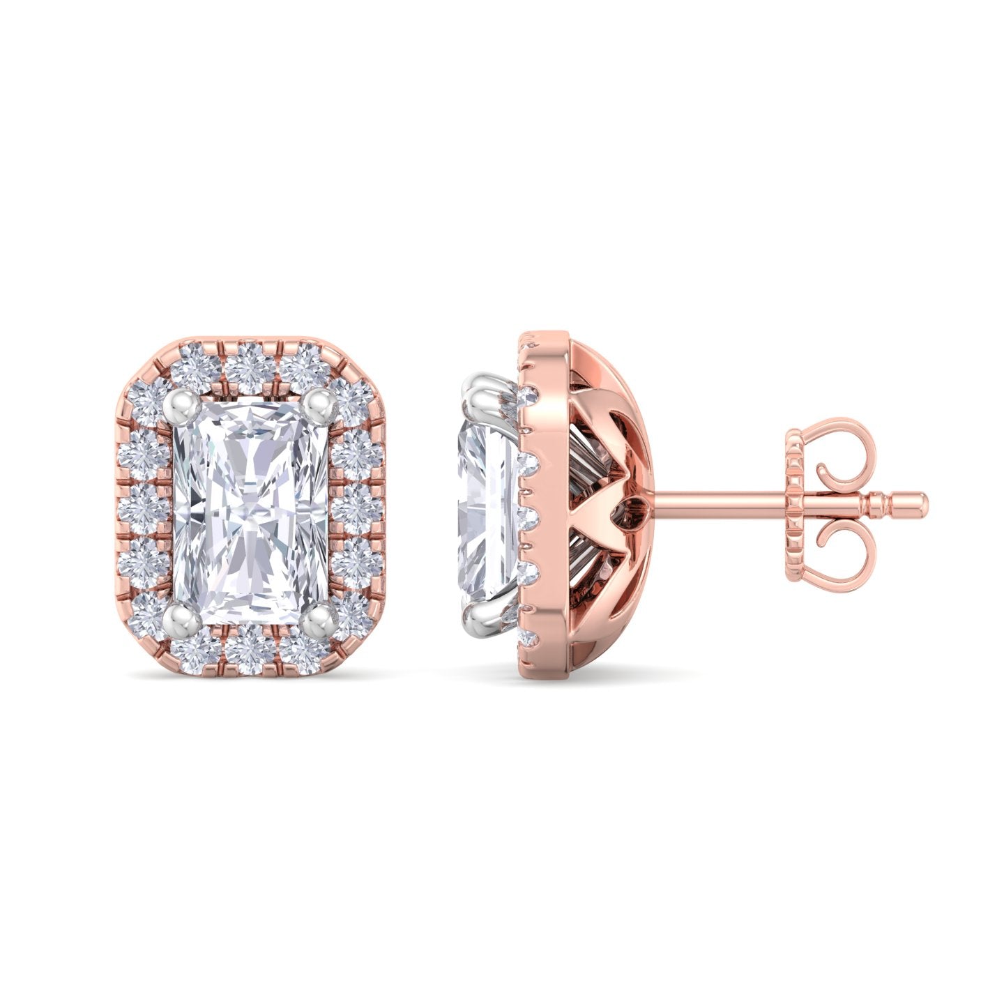 1.64 carat radiant cut diamond studs earrings – luxury diamond jewelry